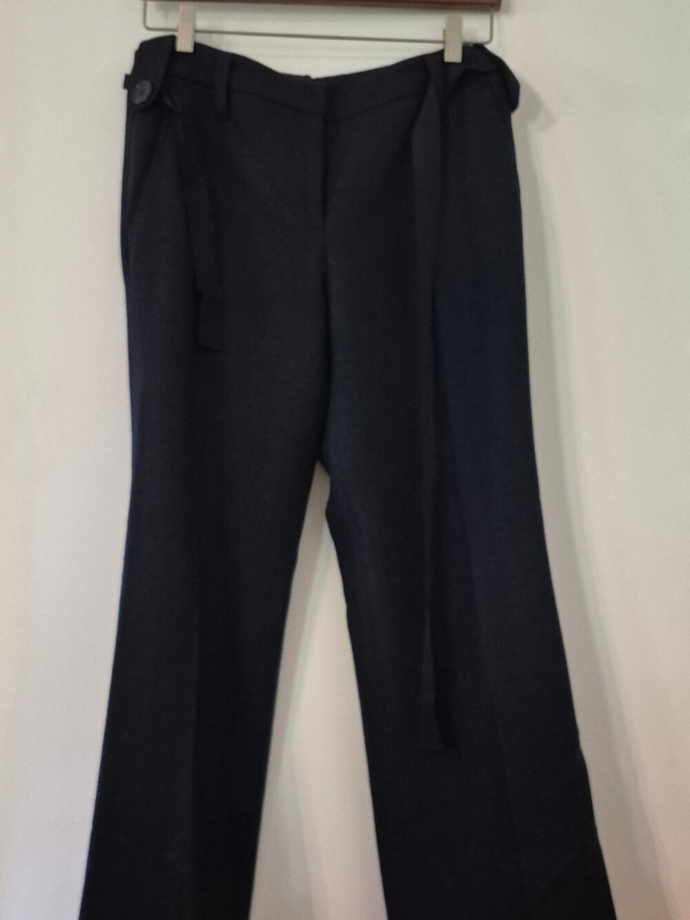 Ann Taylor LOFT Wool Wide Leg Pants 4 Flap Pocket Cuffed 90s Minimalism Scandi